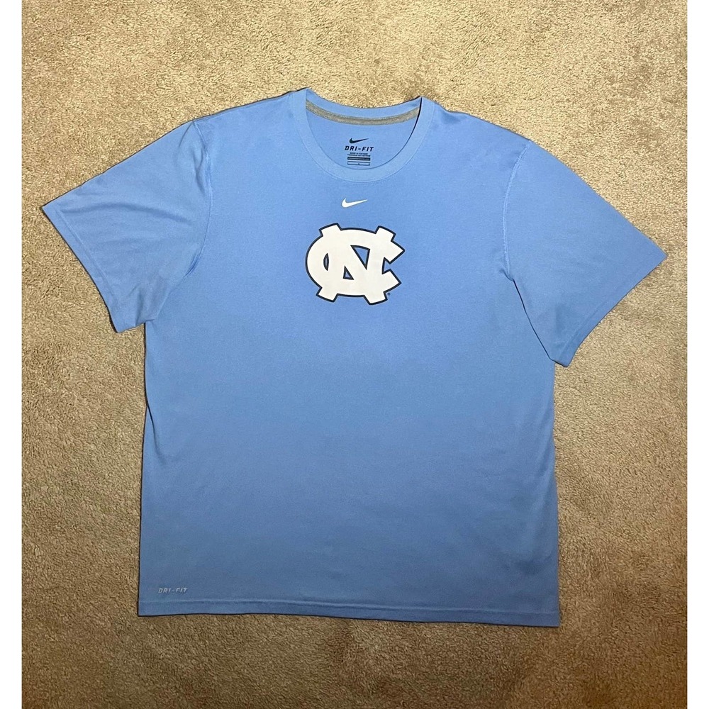 NIKE DRI FIT UNC T-SHIRT MENS SIZE LARGE NORTH CAROLINA BLUE WHITE MJ